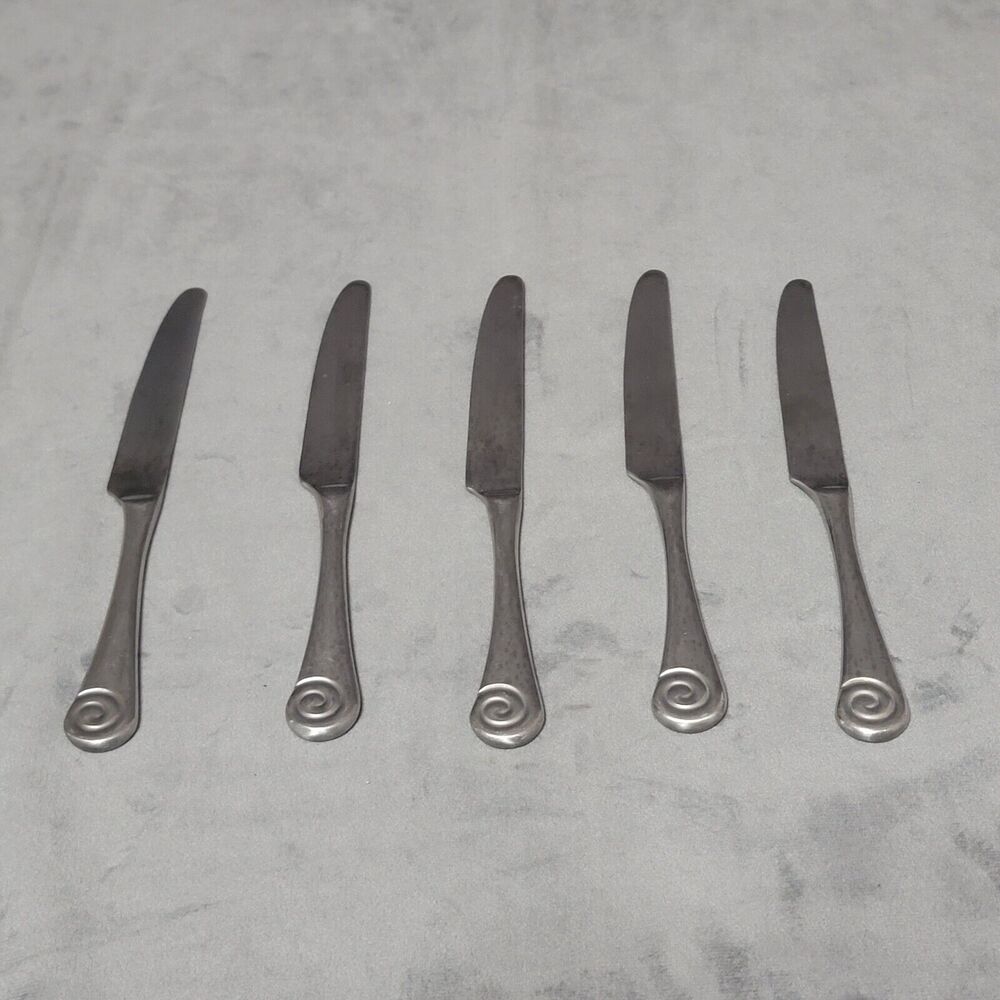 5 Robert Welch Ammonite 18/10 Stainless Butter Knife Flat Handle